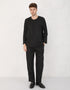 BAJU MELAYU PESAK MEGAT R/FIT (BLACK)